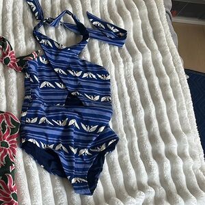 Casa de la Cruz Blue Striped Women's One Piece Swimsuit